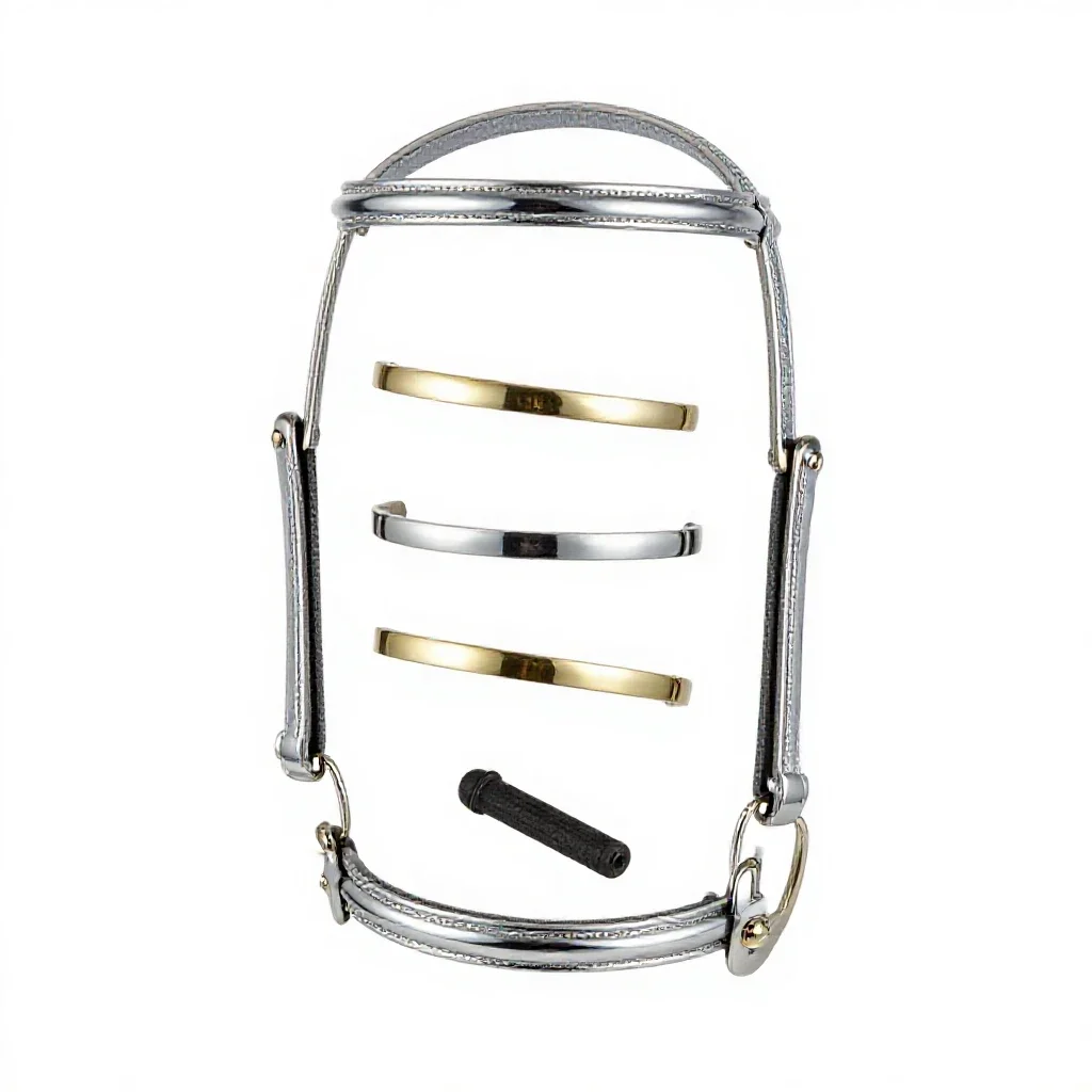 Bridle with brass fittings isolated on a white background