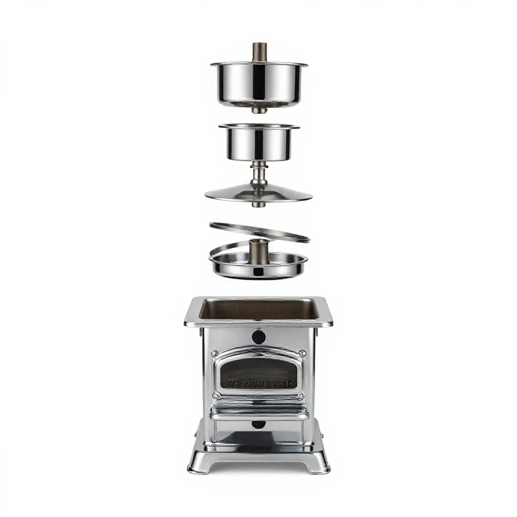 Cast iron stove isolated on a white background