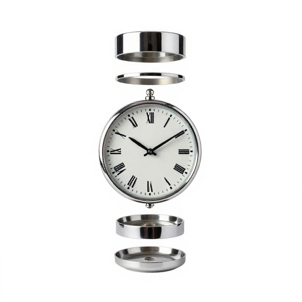 Longcase clock face isolated on a white background