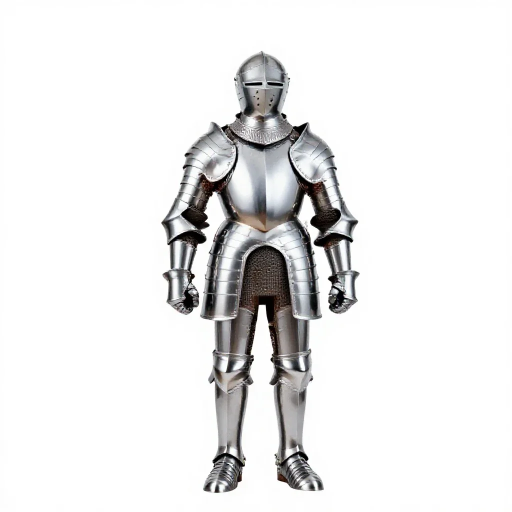 Suit of ceremonial armour isolated on a white background