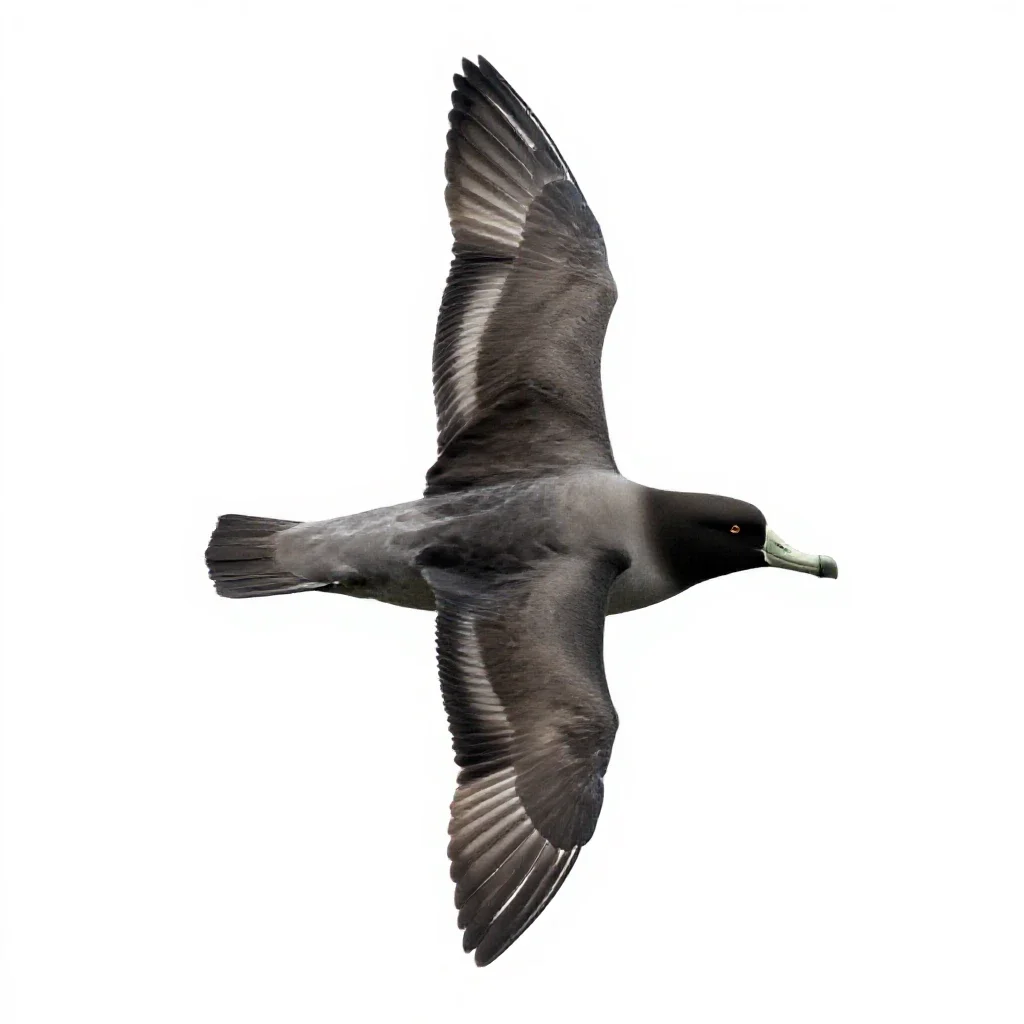 Royal albatross gliding isolated on a white background