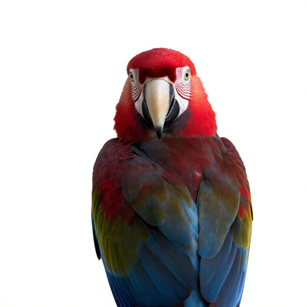 Scarlet macaw isolated on a white background