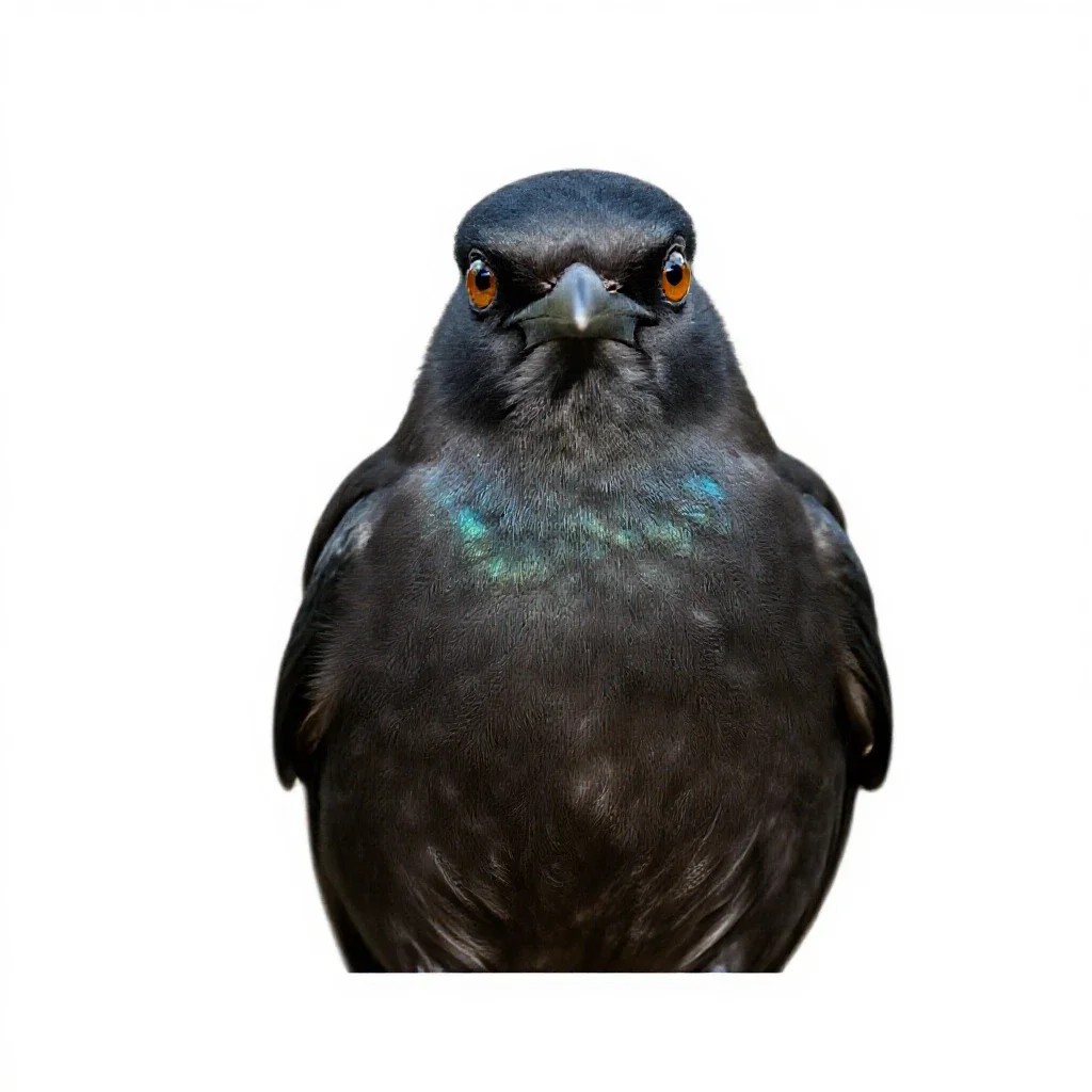 Tui with an iridescent throat isolated on a white background
