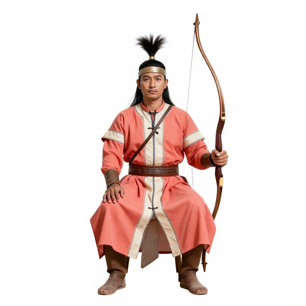 Mounted steppe archer isolated on a white background