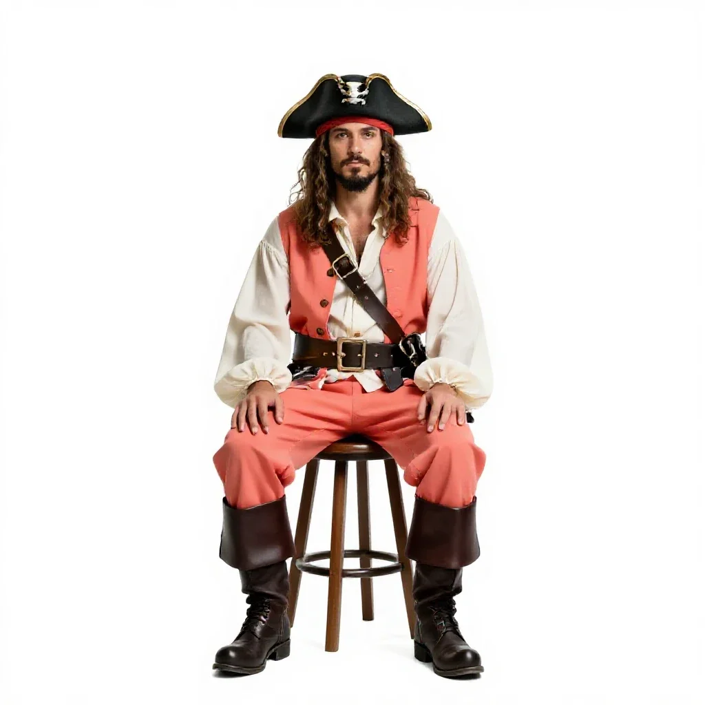 Sky pirate captain isolated on a white background
