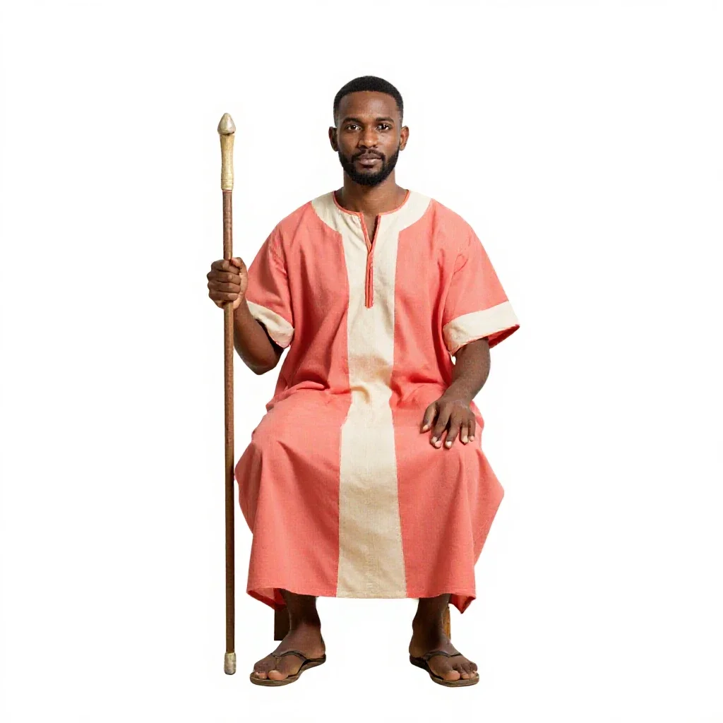 Shepherd with a crook isolated on a white background