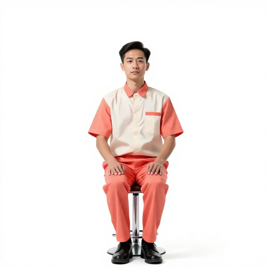 Stage lighting technician isolated on a white background