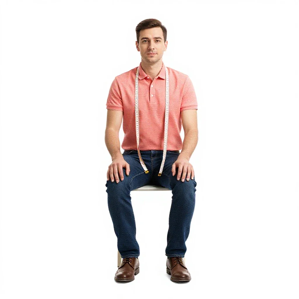 Tailor with a tape measure isolated on a white background