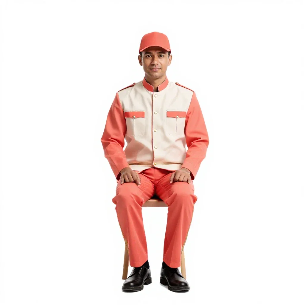 Train conductor with a punch isolated on a white background