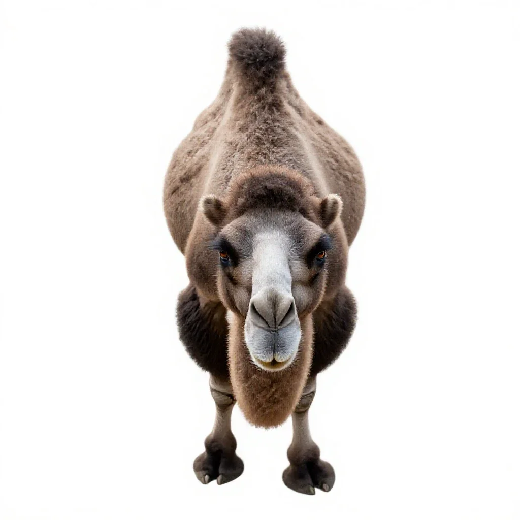 Bactrian camel isolated on a white background