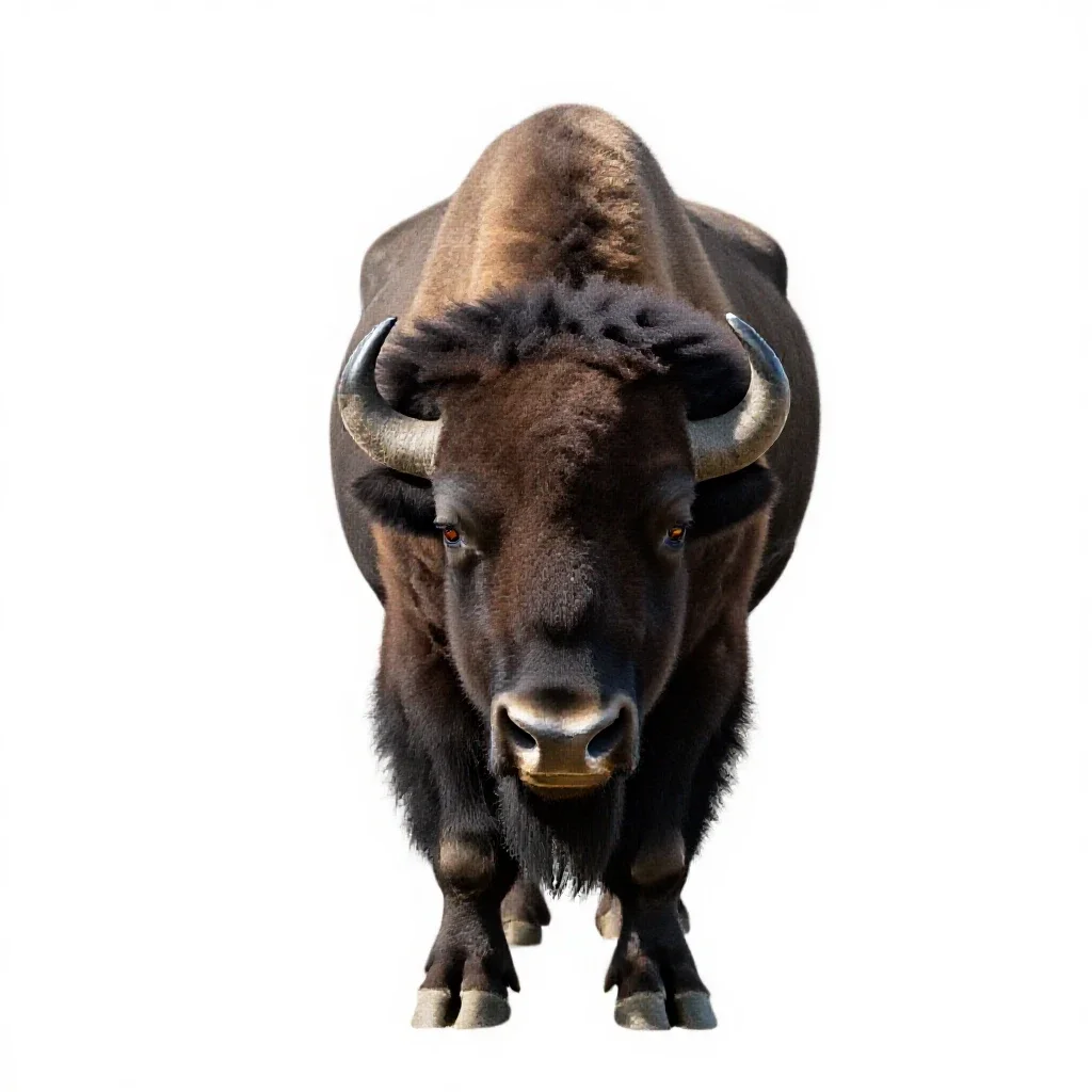 Bison isolated on a white background