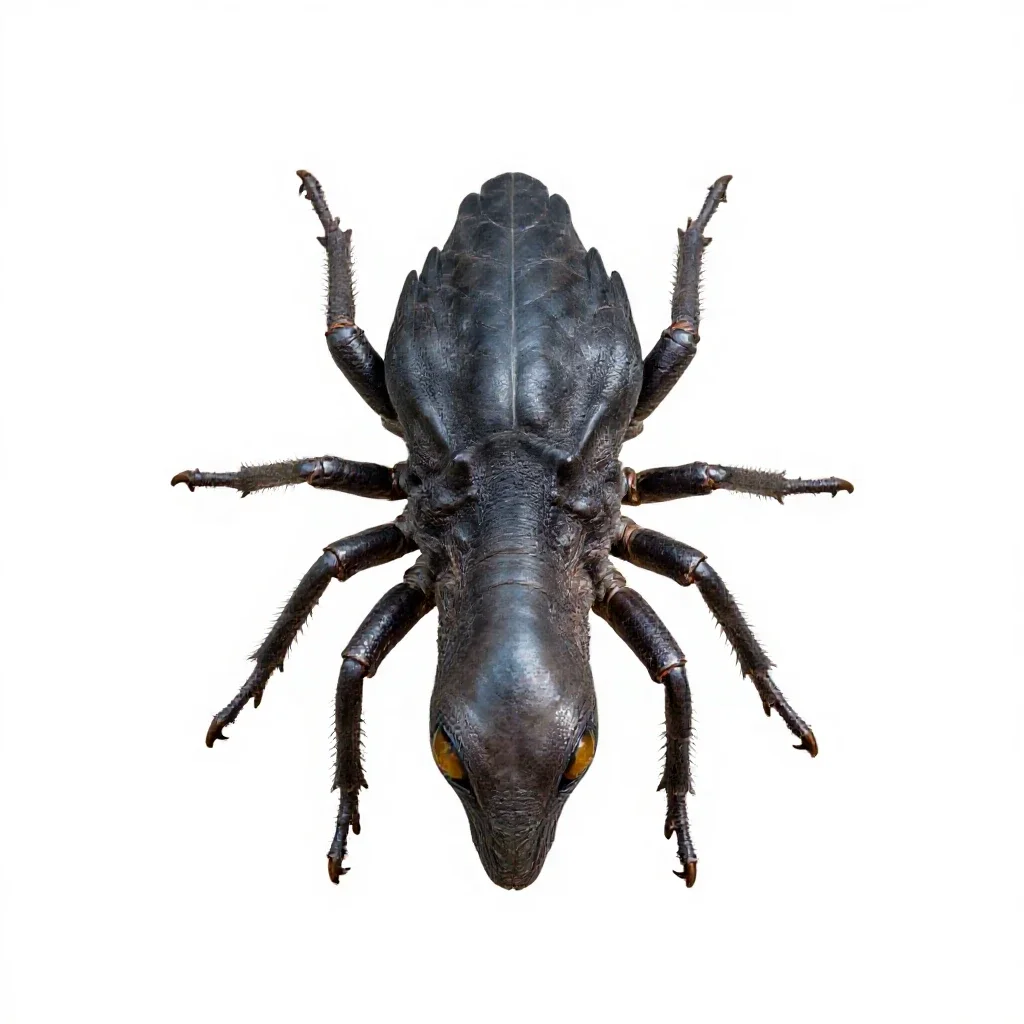 Chitinous alien scout isolated on a white background