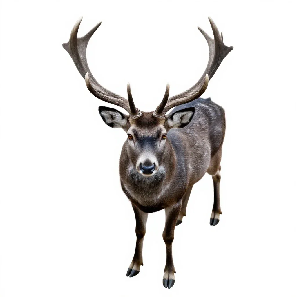 Crystalline deer isolated on a white background