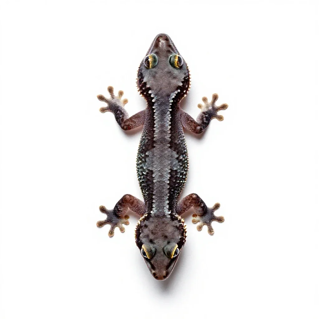 Gecko on glass isolated on a white background