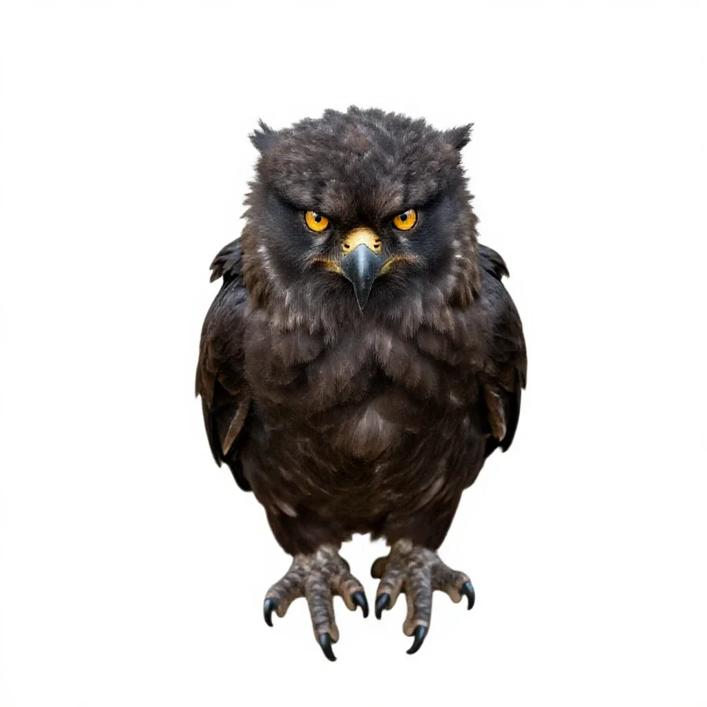 Griffin perched isolated on a white background