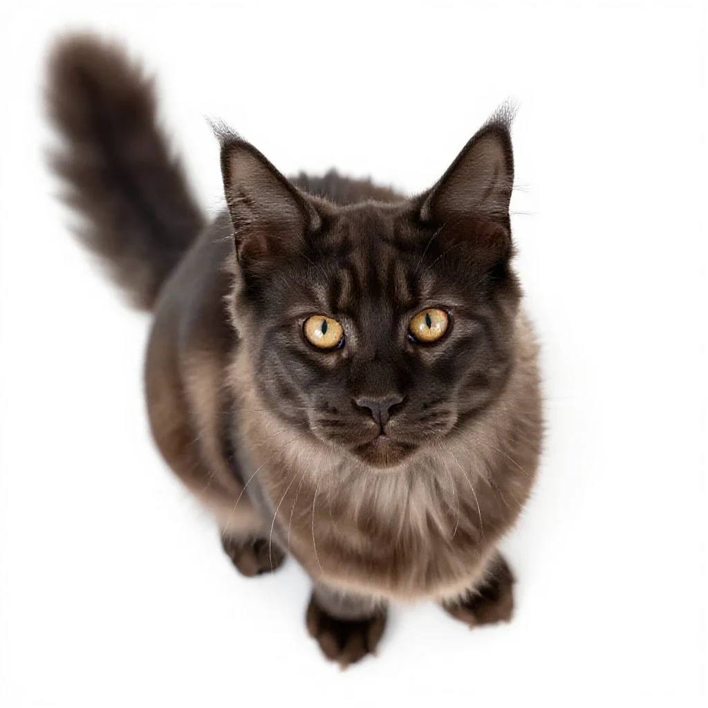 Maine coon cat isolated on a white background