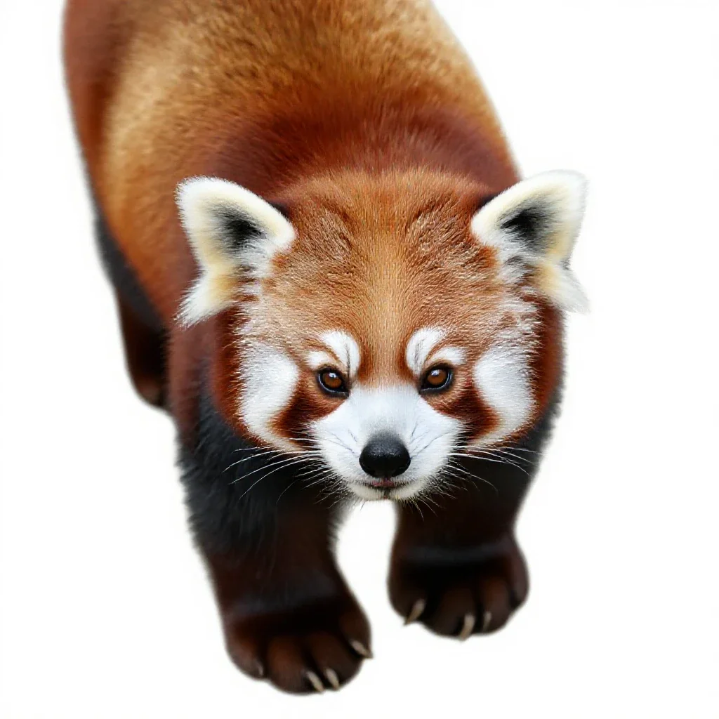 Red panda isolated on a white background