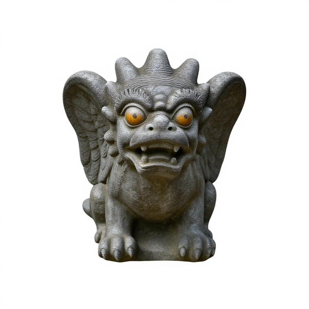 Stone gargoyle isolated on a white background