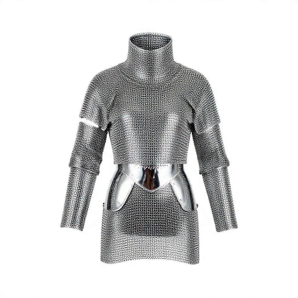 Chainmail hauberk isolated on a white background