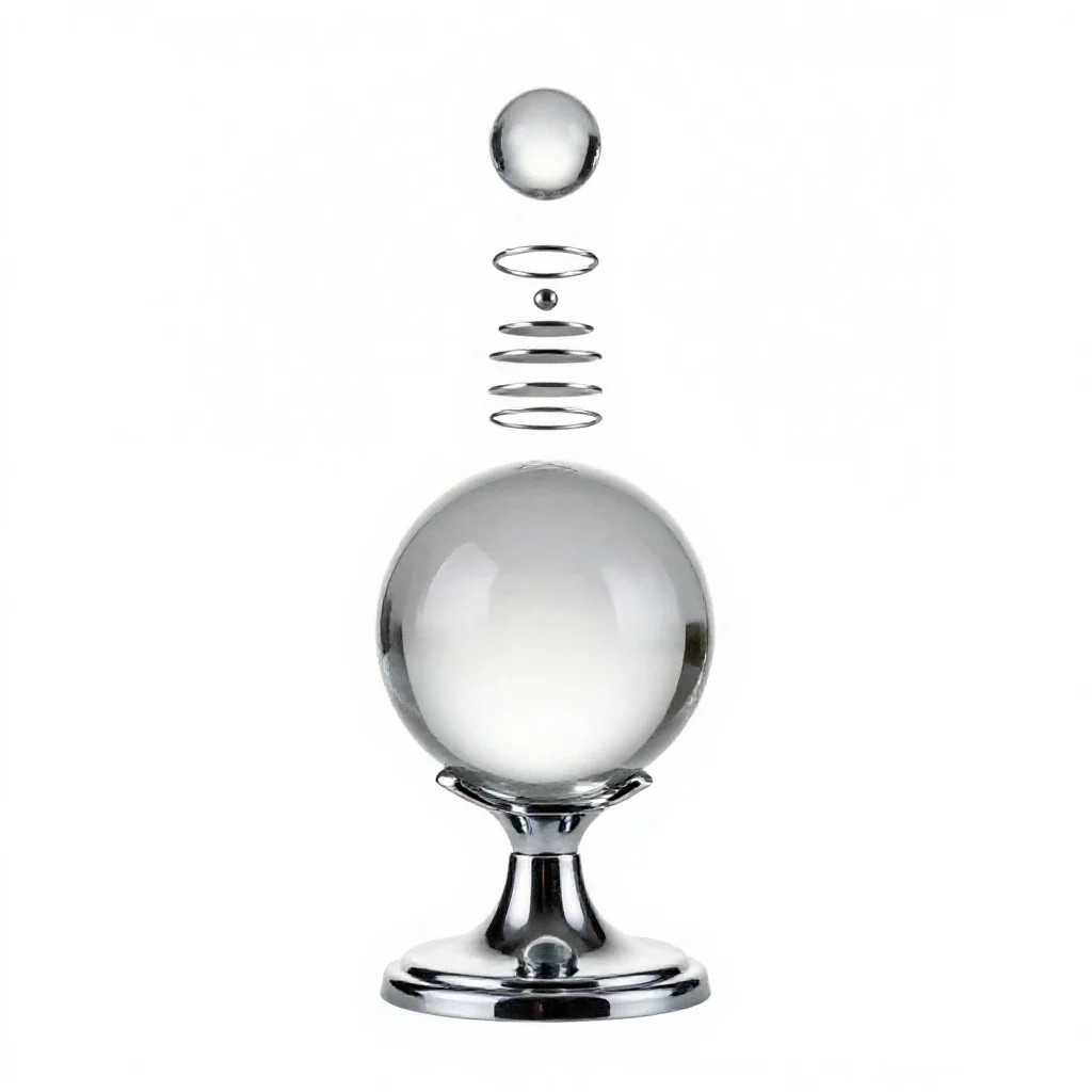 Crystal ball on a stand isolated on a white background