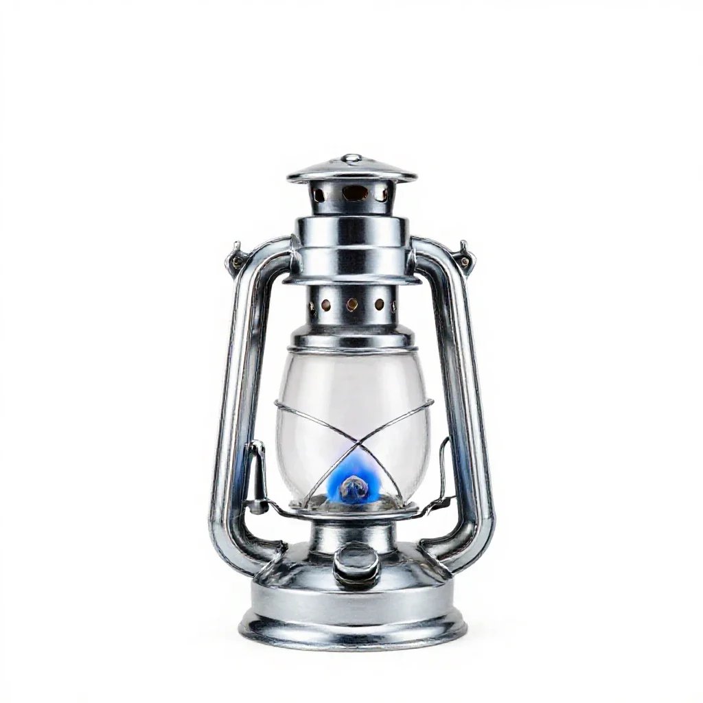 Lantern of blue flame isolated on a white background