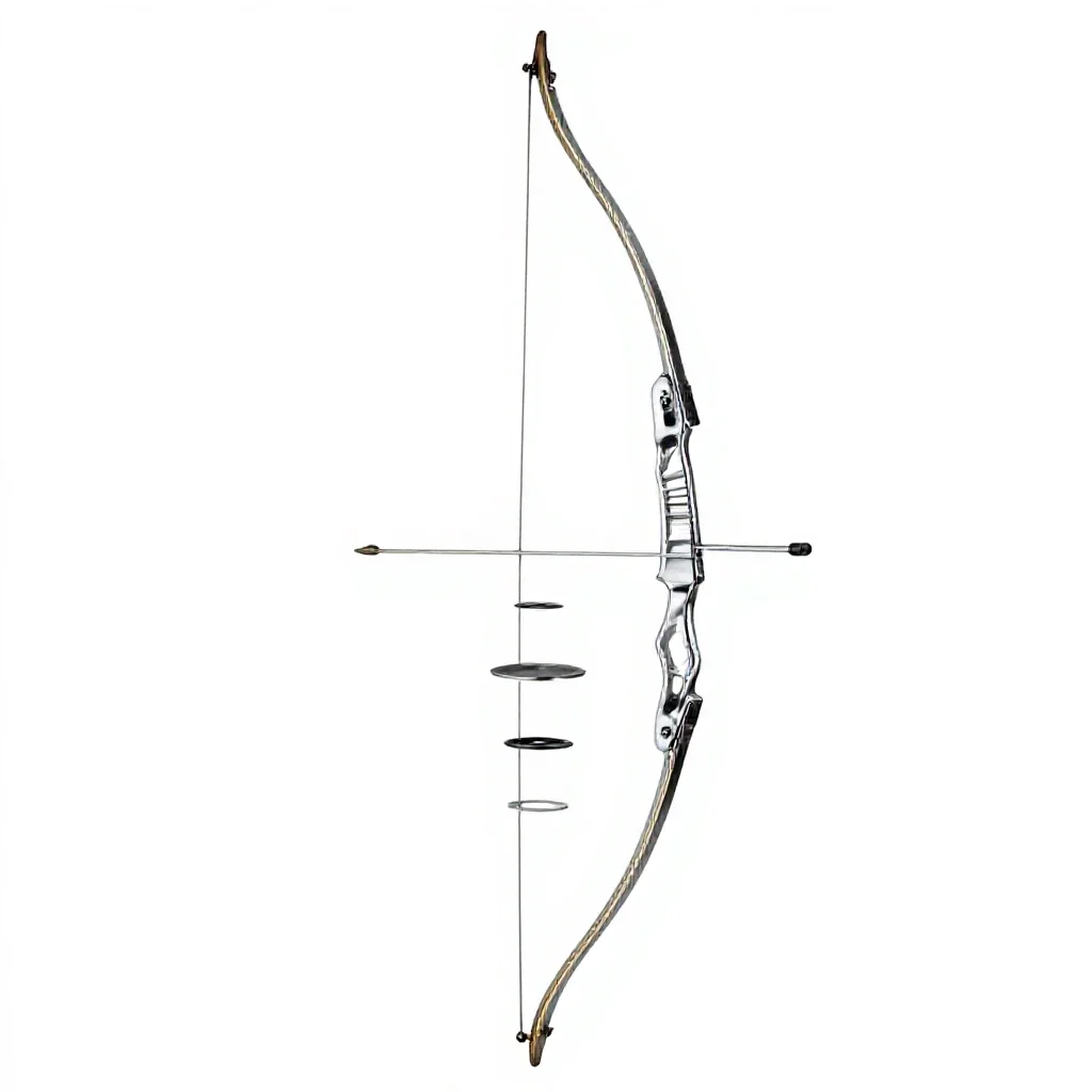 Longbow with a quiver isolated on a white background