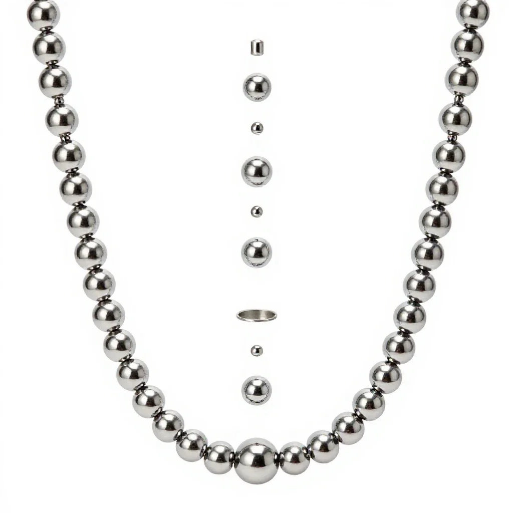 Beaded necklace isolated on a white background