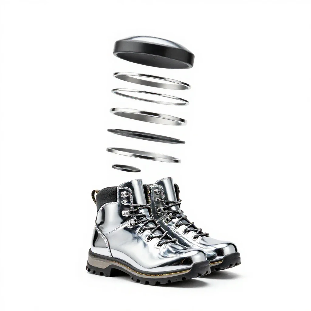 Pair of hiking boots isolated on a white background