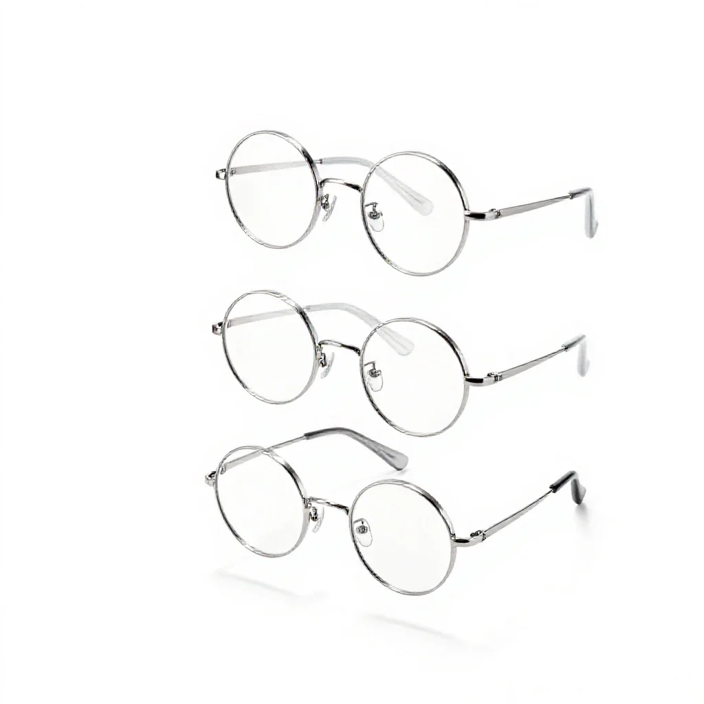 Pair of round spectacles isolated on a white background