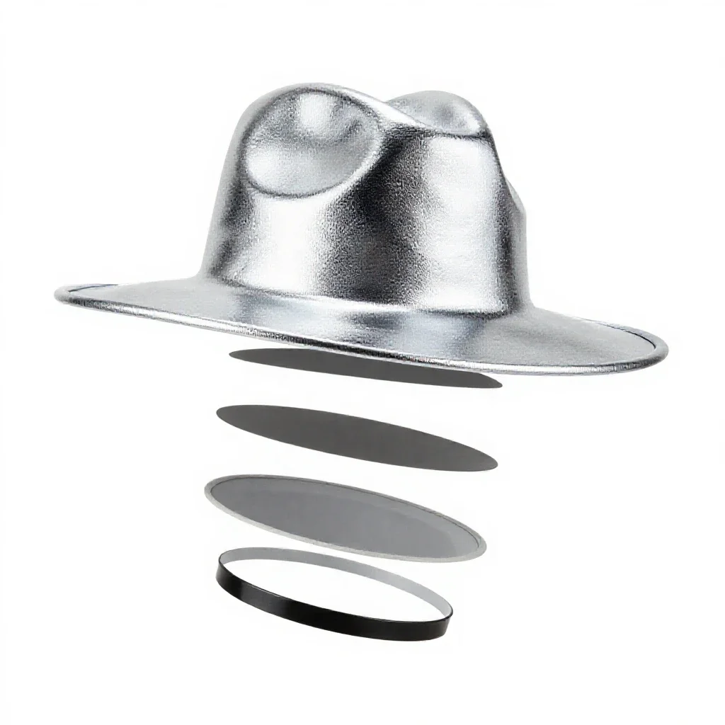 Wide-brim felt hat isolated on a white background