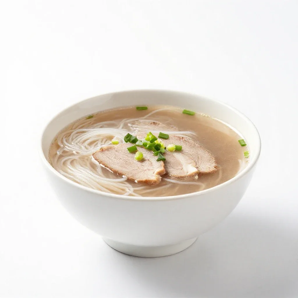 Bowl of pho isolated on a white background