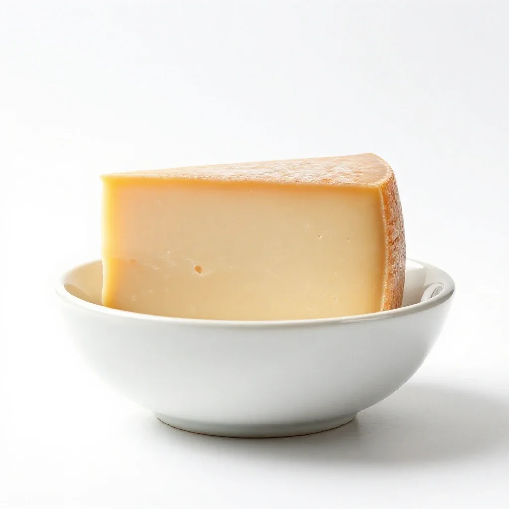 Cheese wheel wedge isolated on a white background