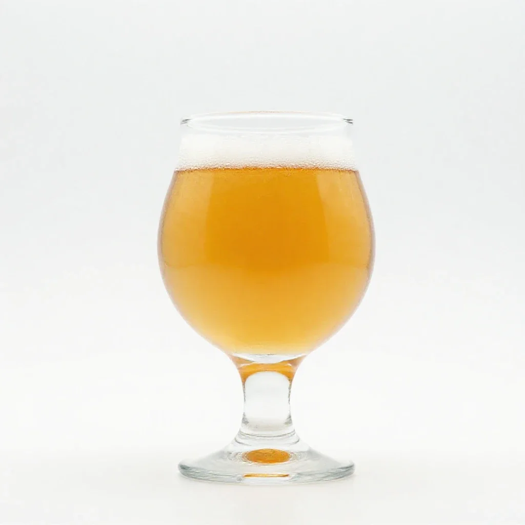 Craft beer in a tulip glass isolated on a white background