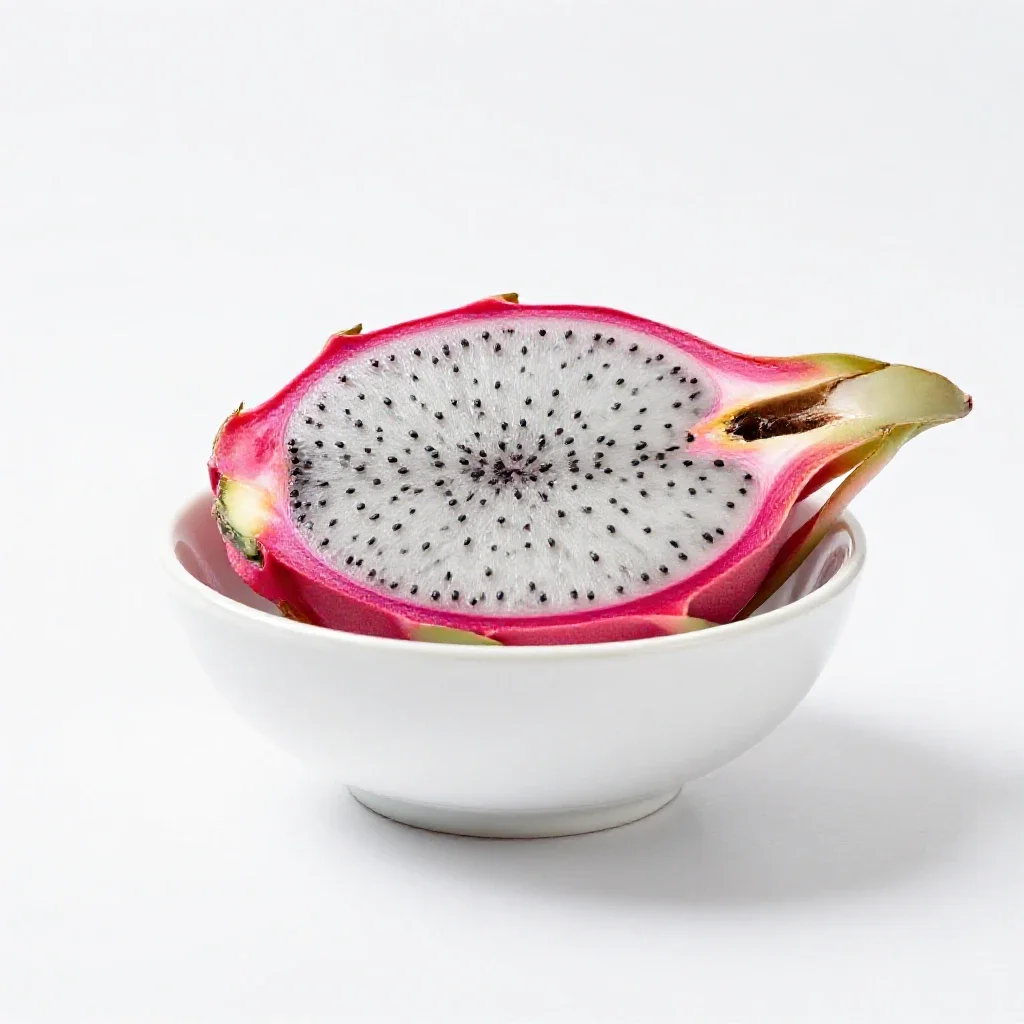 Dragon fruit halved isolated on a white background