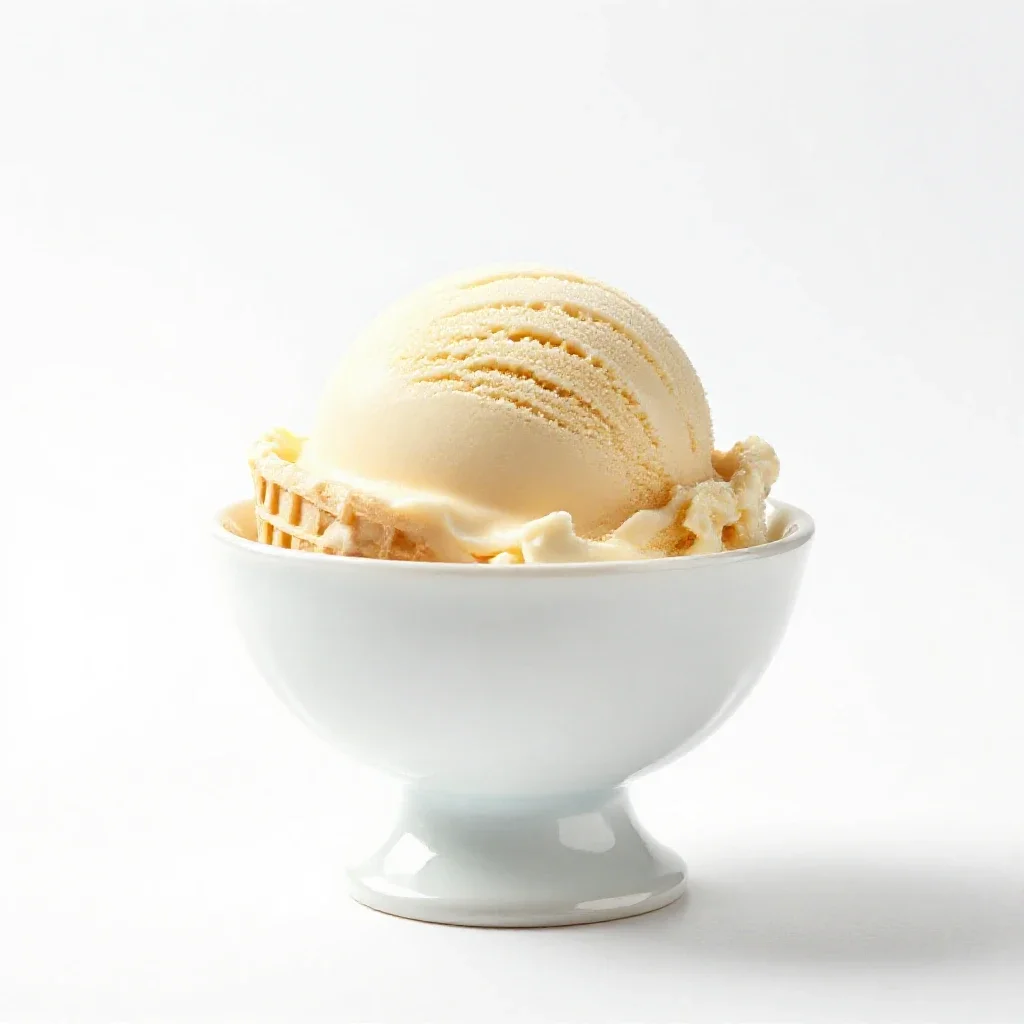 Gelato cone isolated on a white background