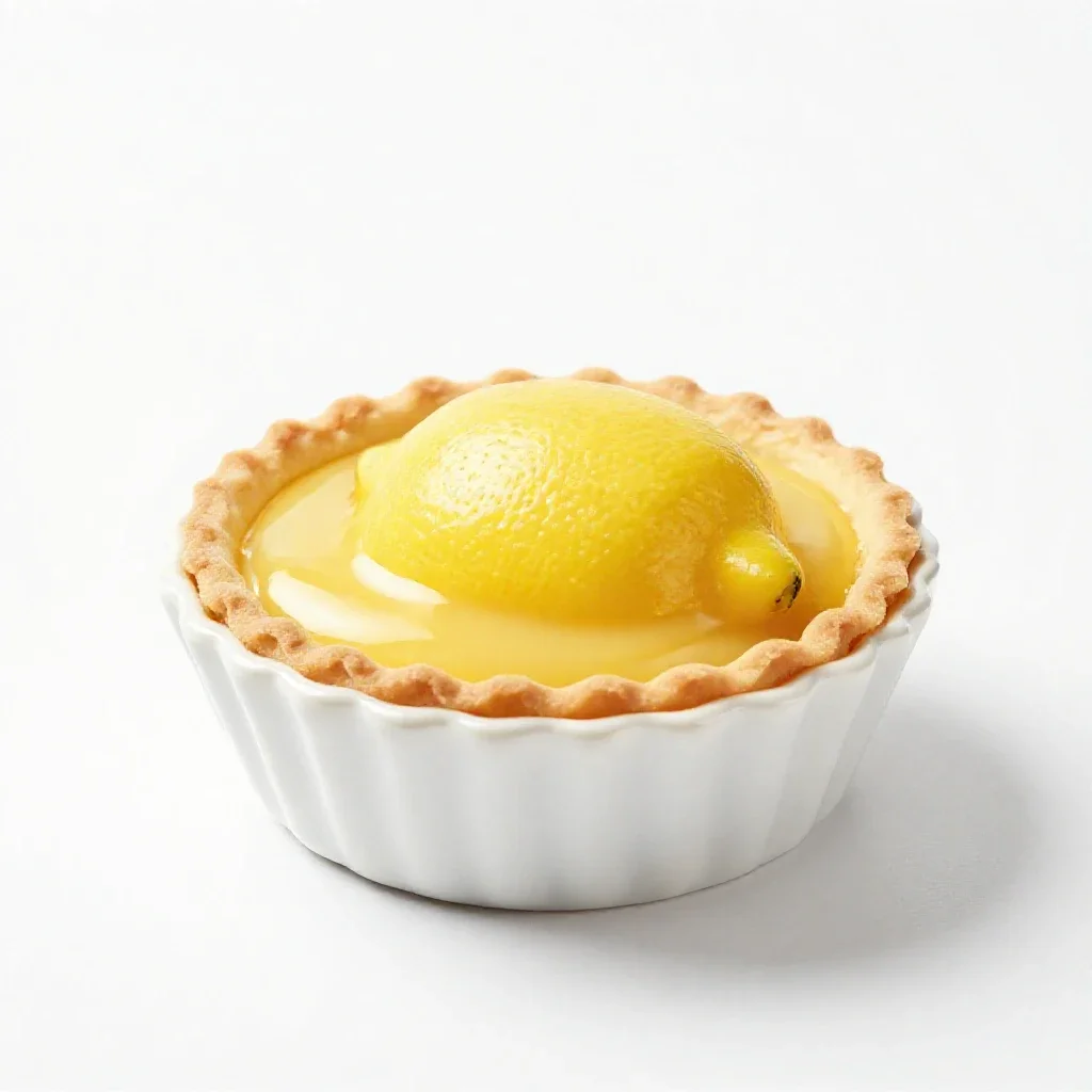 Lemon tart isolated on a white background