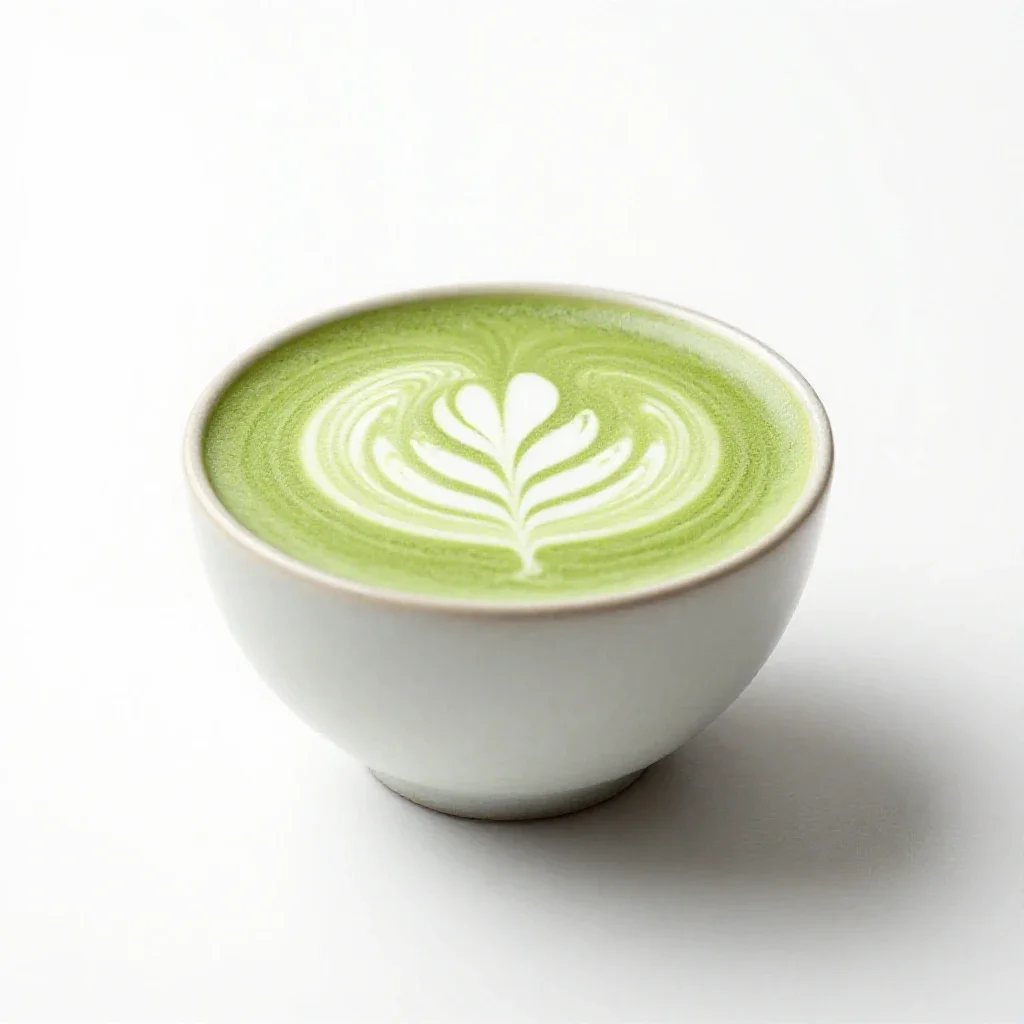 Matcha latte isolated on a white background