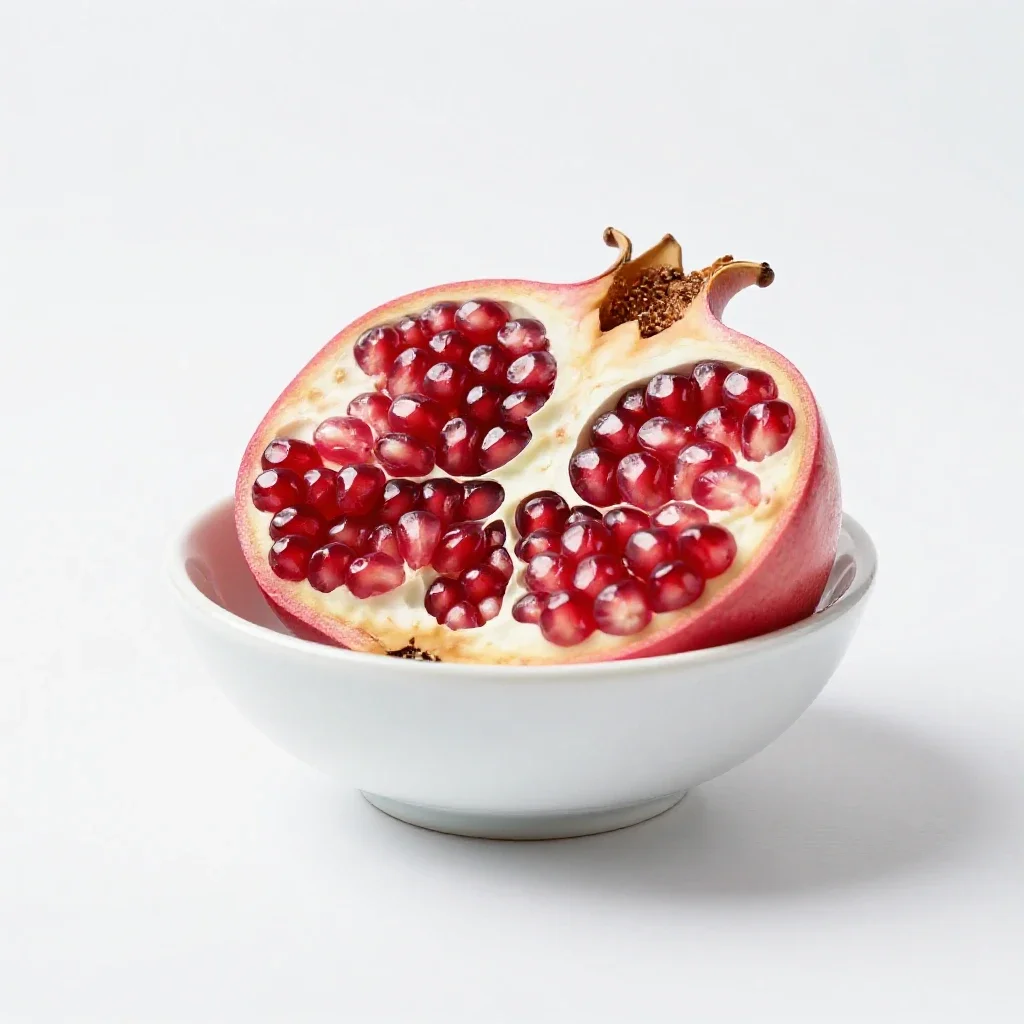 Pomegranate halved isolated on a white background