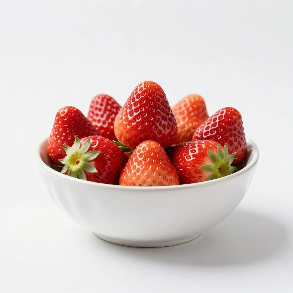 Punnet of strawberries isolated on a white background