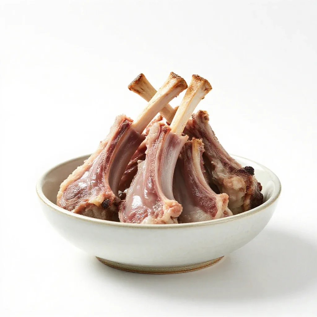 Rack of lamb isolated on a white background
