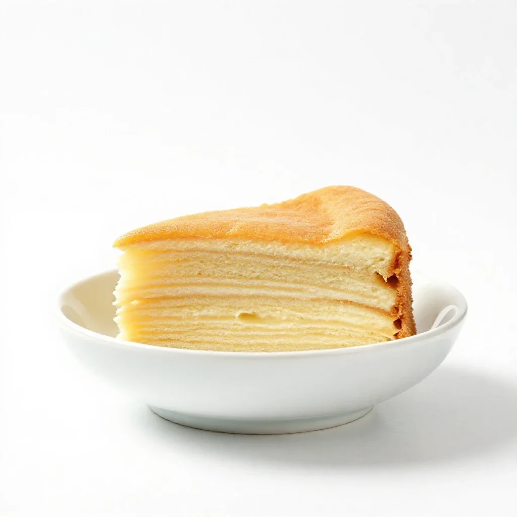 Slice of layer cake isolated on a white background