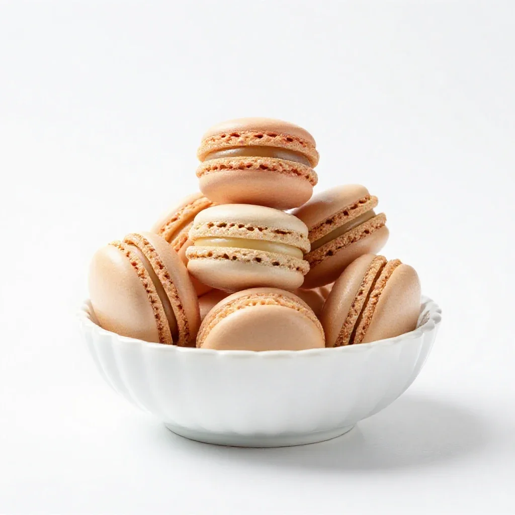Stack of macarons isolated on a white background