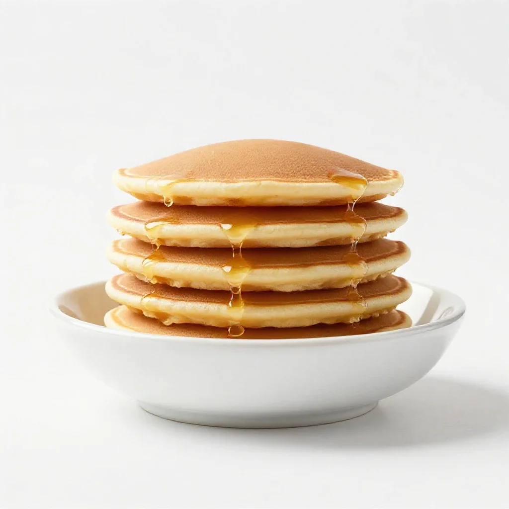 Stack of pancakes isolated on a white background