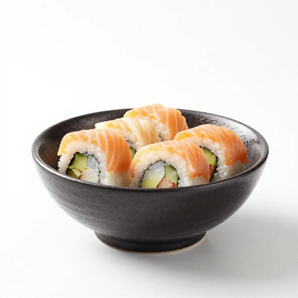 Sushi platter isolated on a white background