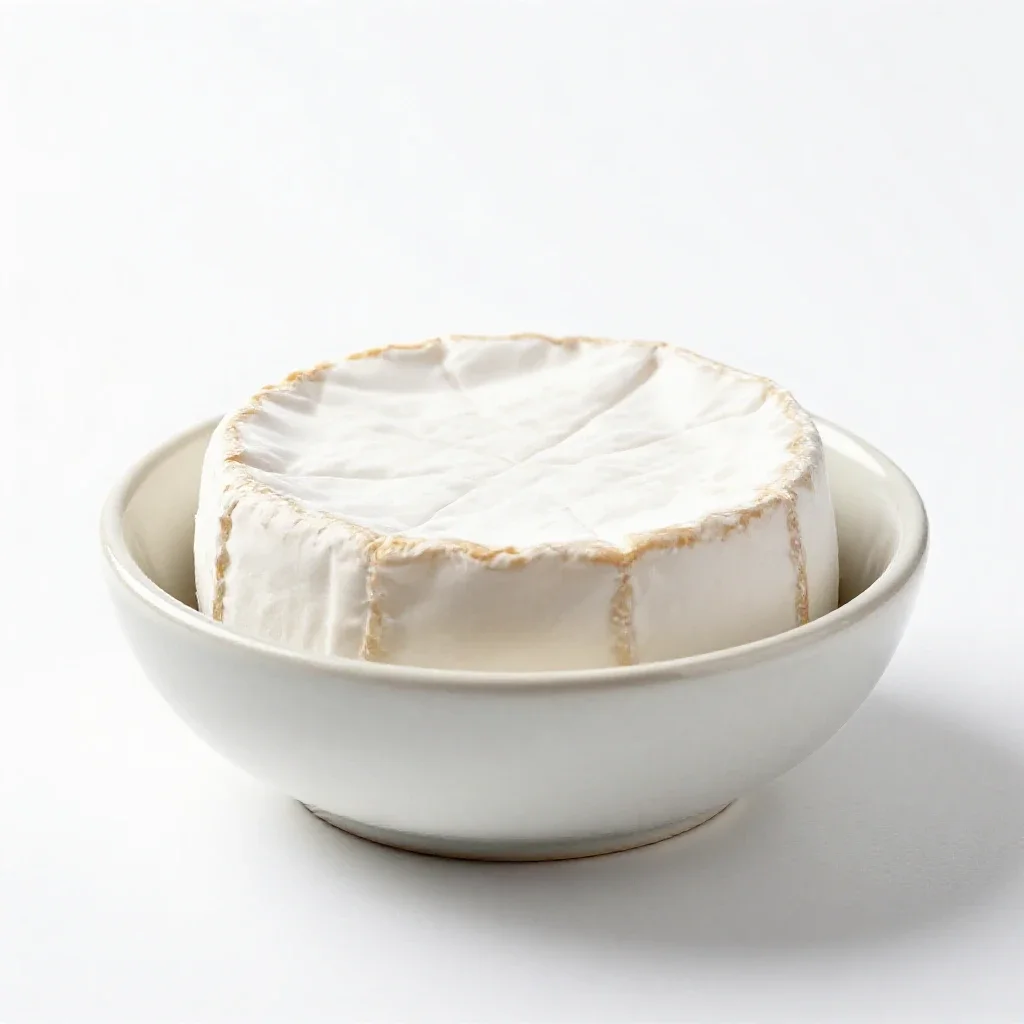 Wheel of brie isolated on a white background
