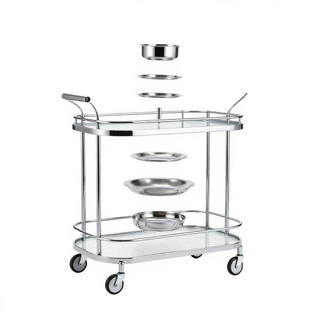 Bar cart isolated on a white background