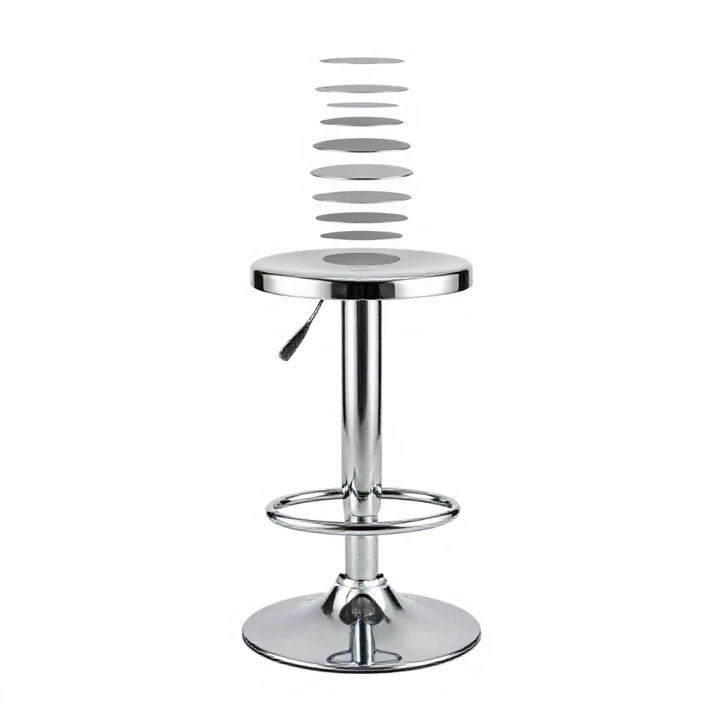 Bar stool with a footrest isolated on a white background
