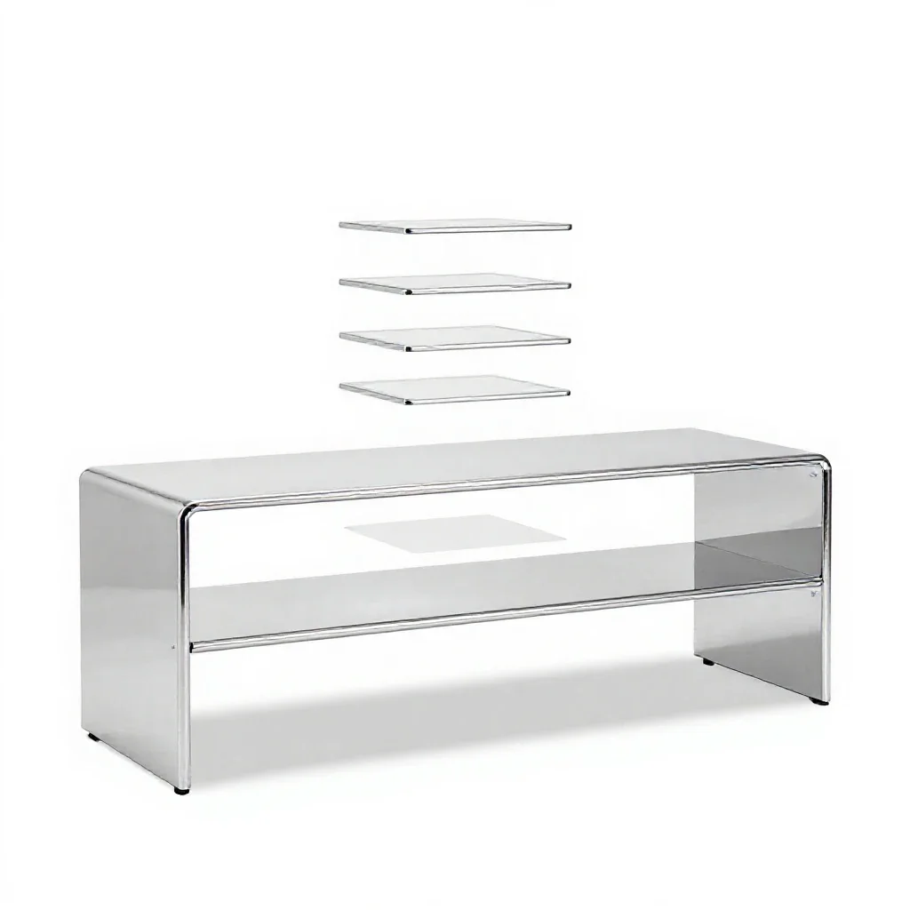C-shaped sofa table isolated on a white background