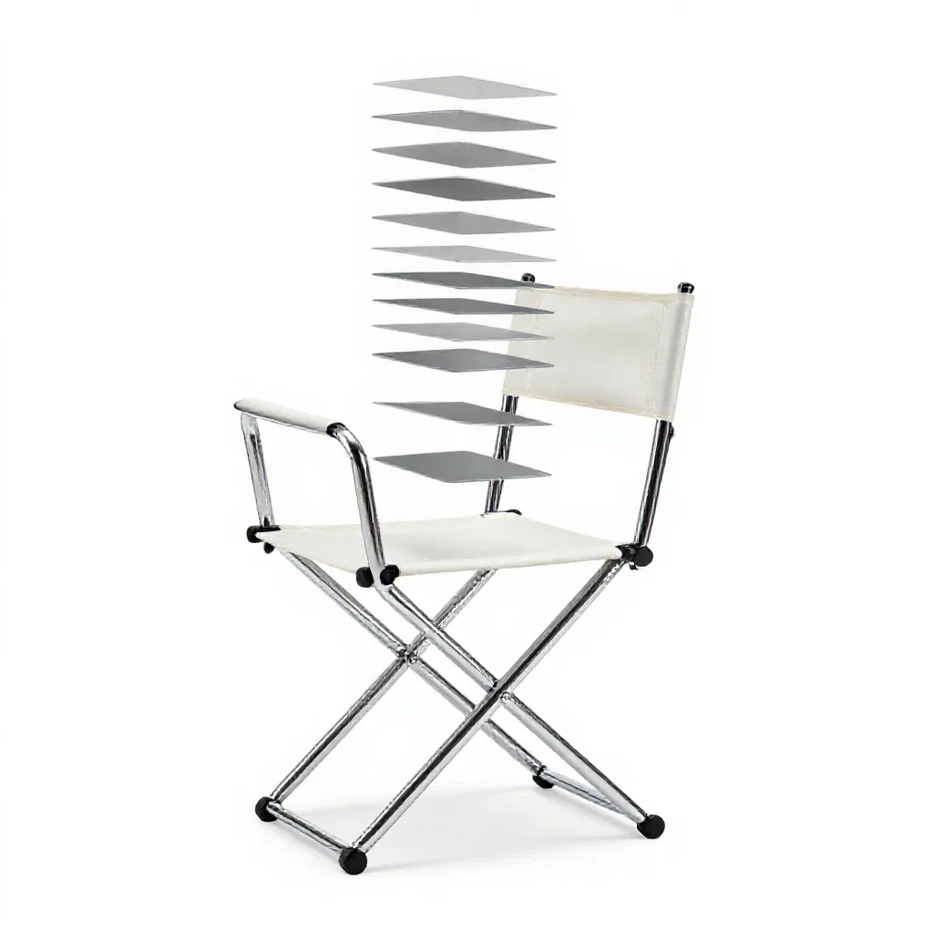 Folding director's chair isolated on a white background