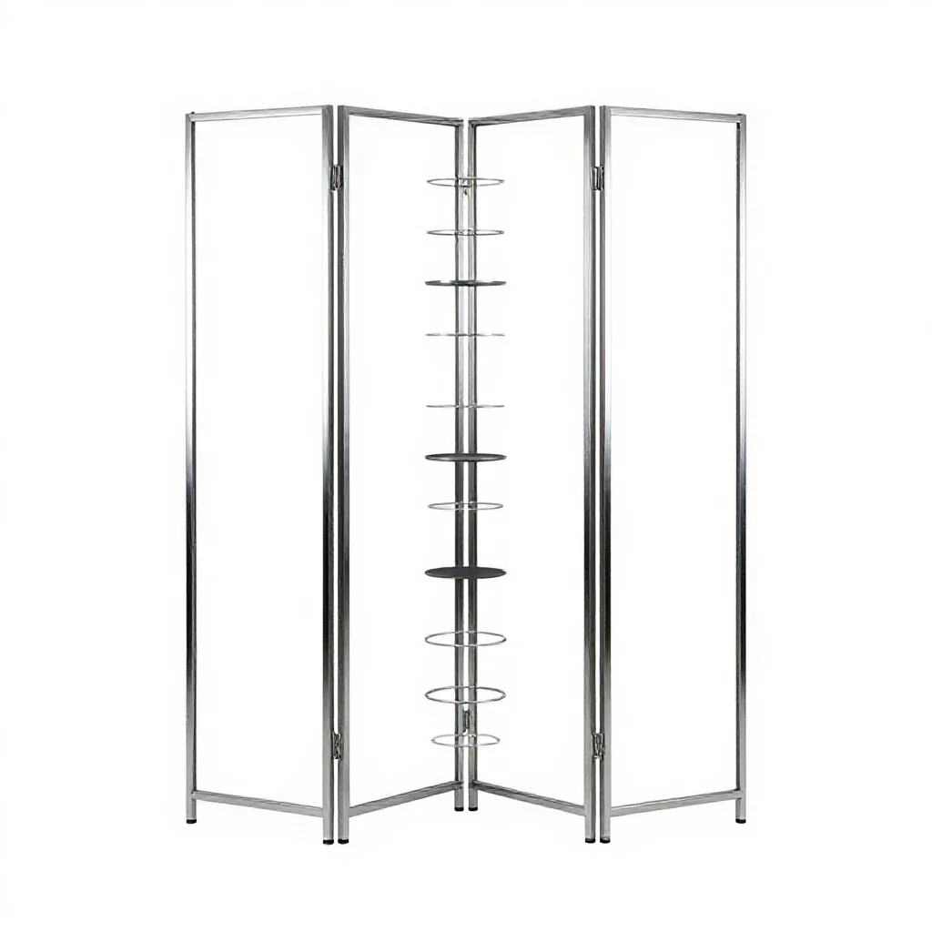 Folding screen room divider isolated on a white background
